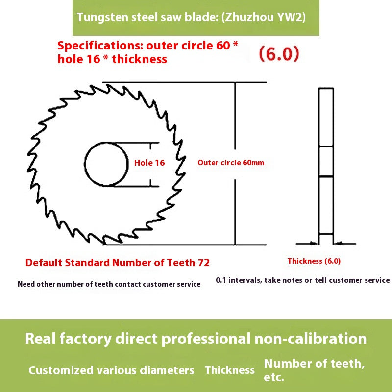 1142-Tungsten steel saw blade milling cutter ebony circular saw blade integral tungsten carbide saw blade outer diameter 20/30/40/60/80/100 Shandong Denso Pricision Tools Co.,Ltd.